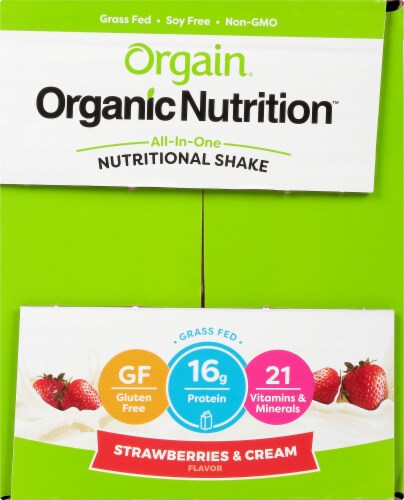 Orgain® Organic Strawberries & Cream Nutritional Shake Perspective: left