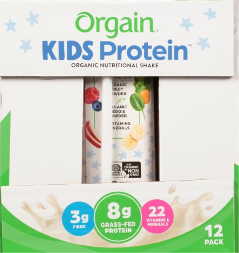 Orgain Healthy Kids Organic Nutritional Shake, Vanilla - 12 pack, 8.25 fl oz cartons