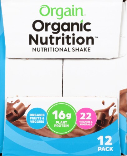 Orgain Organic Nutrition Vegan Smooth Chocolate All-In-One Nutritional Shake Perspective: left