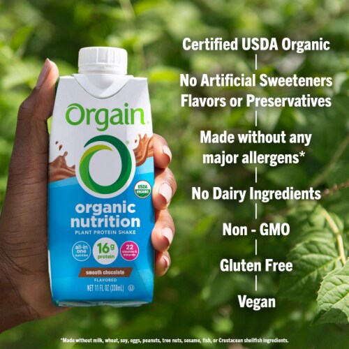 Orgain Organic Nutrition Vegan Protein Shake, Smooth Chocolate Perspective: left