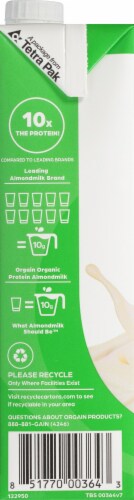 Orgain® Organic Protein Unsweetened Vanilla Almond Milk Perspective: left