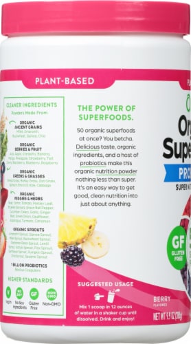 Orgain Organic Superfoods™ All-In-One Super Berry Flavored Nutrition Powder Perspective: left