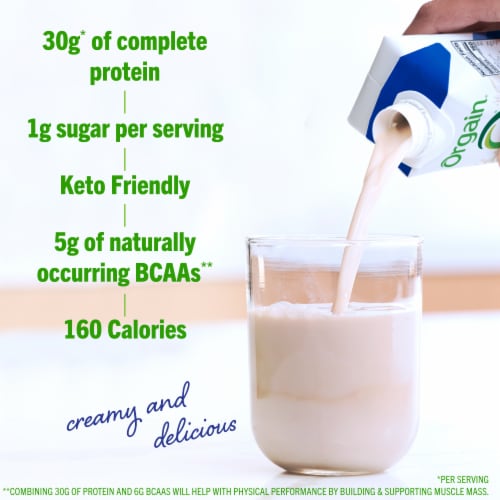 Orgain 30g Protein Shake, Vanilla Bean Perspective: left
