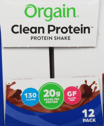 Orgain Clean Protein Grass Fed Creamy Chocolate Fudge Protein Shake Perspective: left