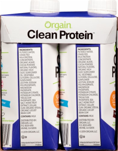 Orgain® Clean Protein™ Creamy Chocolate Fudge Grass Fed Protein Shake Perspective: left
