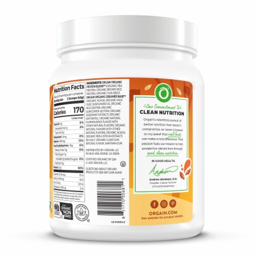 Orgain® Organic Protein™ Plant-Based Pumpkin Spice Flavored Protein Powder Perspective: left