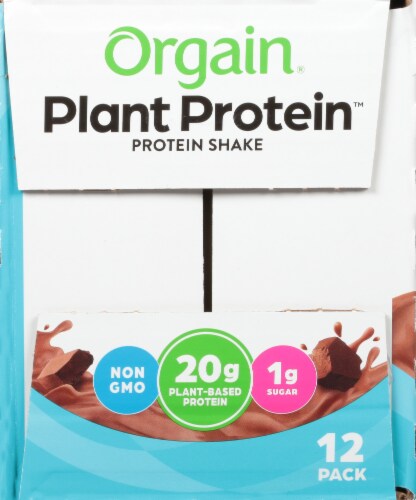 Orgain Plant Protein Creamy Chocolate Shake Perspective: left