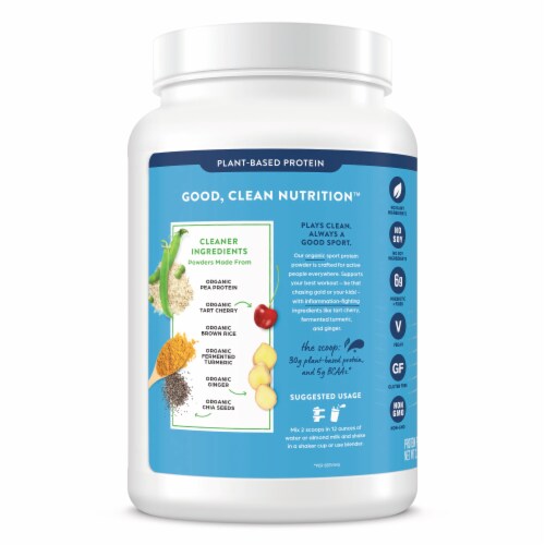 Orgain® Sport Organic Chocolate Plant-Based Protein Powder Perspective: left