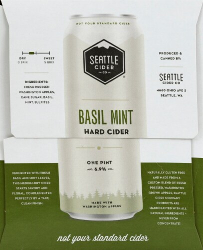 Seattle Cider Basil Mint Cider Perspective: left