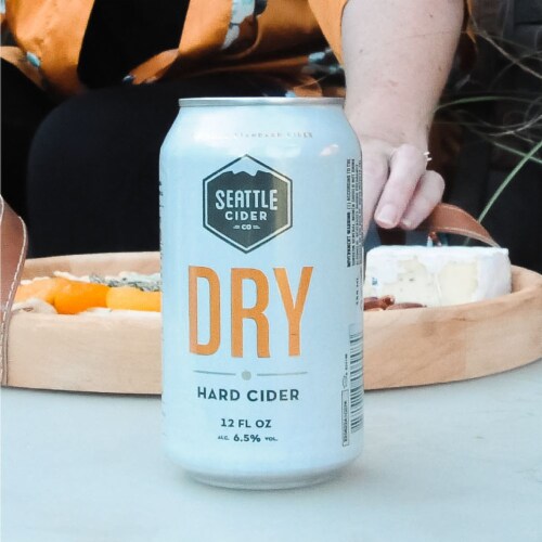 Seattle Cider Dry Hard Cider Beer Perspective: left