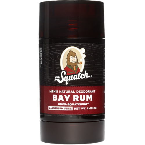 Dr. Squatch Bay Rum Natural Men's Deodorant Perspective: left