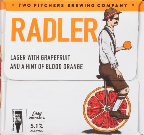 T.W. Pitchers' Brewing Co. Radler Lager Beer Perspective: left