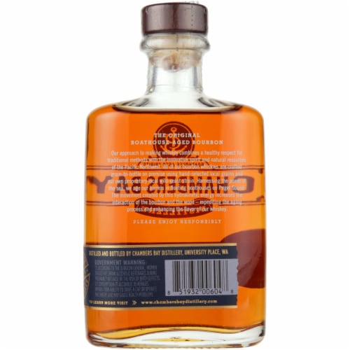 Chambers Bay Distillery Aged 3 Years Boathouse Washington Straight Bourbon Whiskey Perspective: left