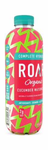 Roar Organic Cucumber Watermelon Flavored Bottled Water Perspective: left