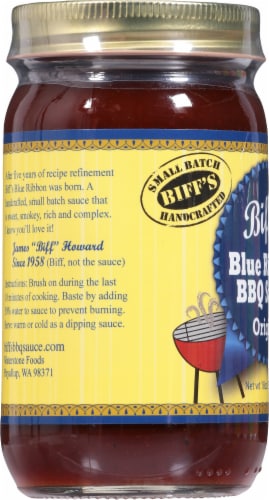 Biff's Blue Ribbon BBQ Sauce Original Barbeque Sauce Perspective: left