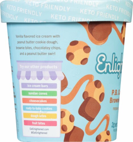 Enlightened® + Delish Keto P.B. Cookie & Brownie Dough Ice Cream Perspective: left
