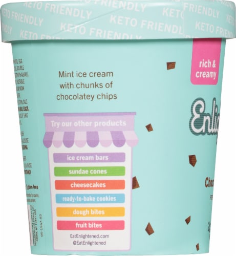 Enlightened® Keto Mint Chocolate Chunk Ice Cream Perspective: left
