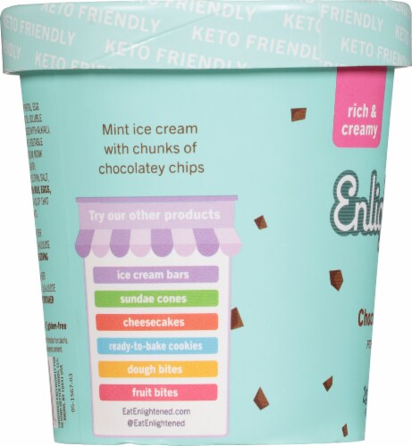 Enlightened® Keto Mint Chocolate Chunk Ice Cream Perspective: left