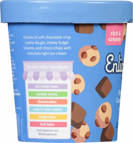 Enlightened® Brownies & Cookie Dough Light Ice Cream Perspective: left