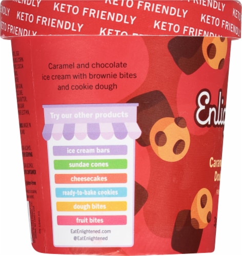 Enlightened® Keto Caramel Chocolate Double Dough Ice Cream Perspective: left