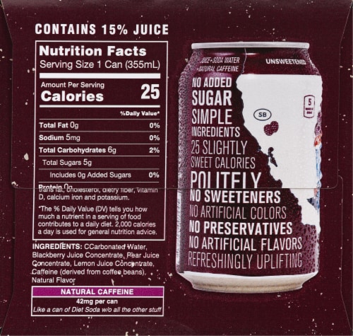 Wave Blackberry Soda Cans Perspective: left