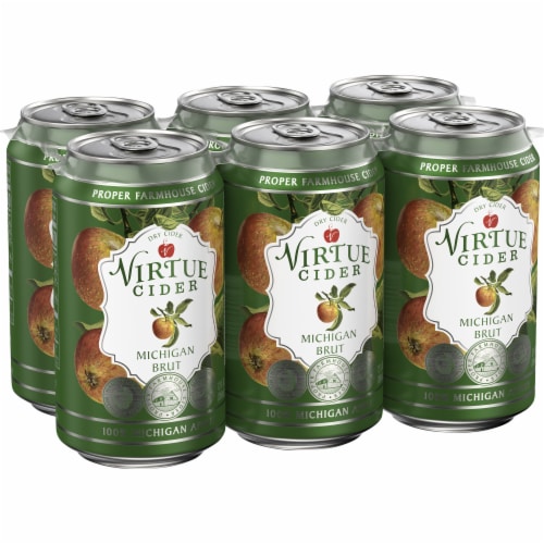Virtue Cider Michigan Brut Dry Hard Cider Perspective: left