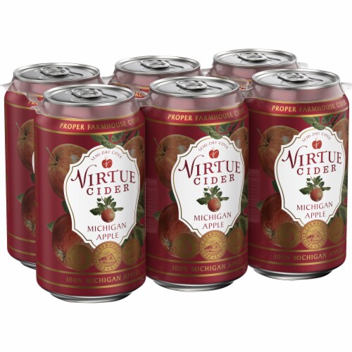 Virtue Cider Michigan Apple Semi-Dry Hard Cider Perspective: left