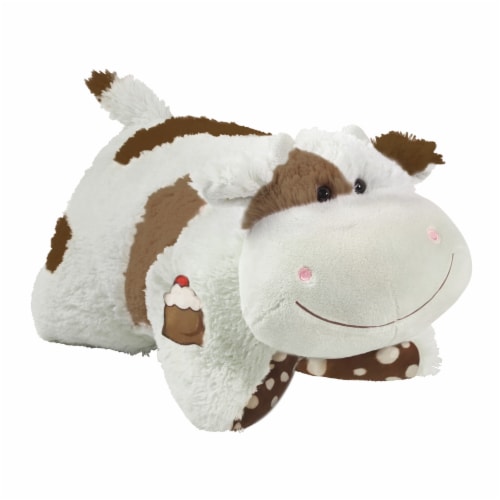 Pillow Pets Sweet Chocolate Milkshake Scented Cow Plush Toy Perspective: left