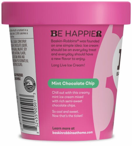 Baskin Robbins® Mint Chocolate Chip Ice Cream Pint Perspective: left