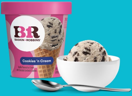 Baskin Robbins® Cookies 'n Cream Ice Cream Pint Perspective: left
