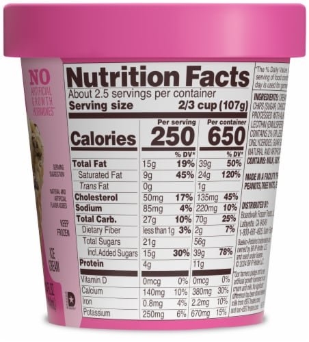 Baskin Robbins Chocolate Chip Ice Cream Pint Perspective: left