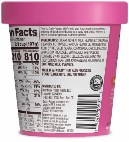 Baskin Robbins® Peanut Butter 'N Chocolate Ice Cream Pint Perspective: left