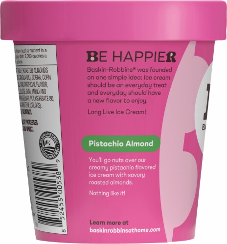 Baskin Robbins® Pistachio Almond Ice Cream Pint Perspective: left