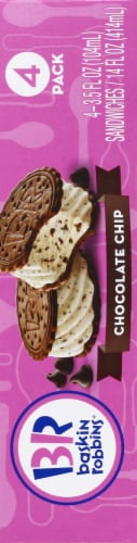 Baskin Robbins Chocolate Chip Ice Cream Sandwiches Perspective: left