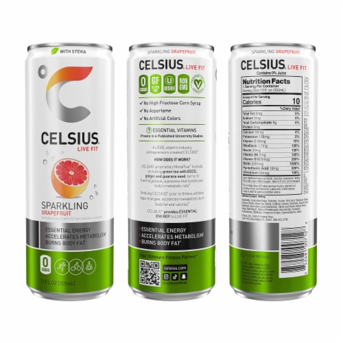 CELSIUS® Energy Drink Natural Variety Pack Cans Perspective: left