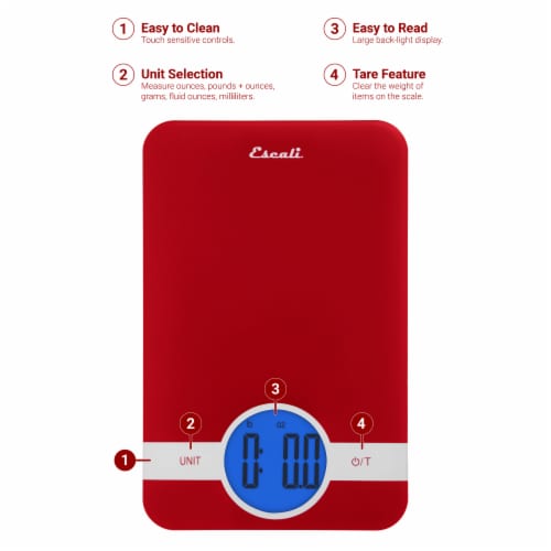 Escali Ciro Red Digital Scale Perspective: left