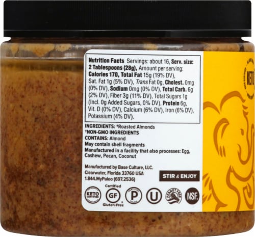 Base Culture Original Almond Butter Perspective: left