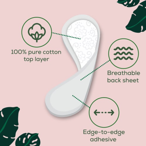 L. Chlorine Free Organic Cotton Ultra Thin Liners Regular Absorbency Perspective: left