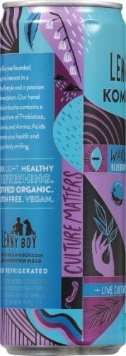 Lenny Boy Wake-Up Call Blueberry & Yerba Mate Kombucha Perspective: left