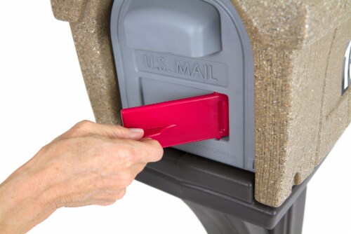 Simplay3 Rustic Home Mailbox - Sandstone/Espresso Perspective: left