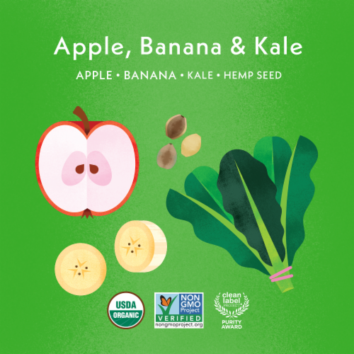 Once Upon a Farm™ Apple Banana and Kale with Hemp Seed Organic Baby Food Pouch Perspective: left