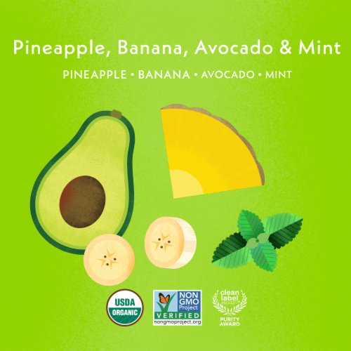 Once Upon a Farm™ Pineapple Banana and Avocado with Mint Organic Baby Food Pouch Perspective: left