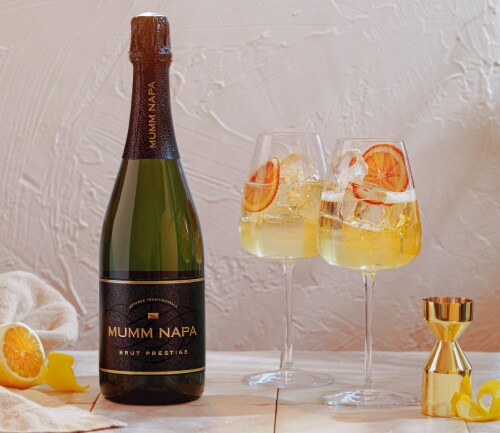 Mumm Napa Brut Prestige Champagne California Sparkling Wine Perspective: left