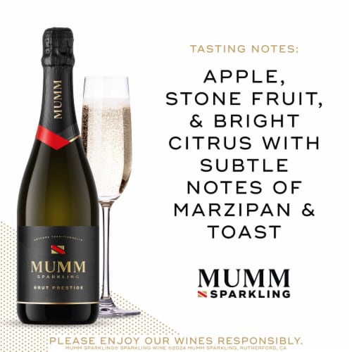 Mumm Brut Prestige Champagne California Sparkling Wine Perspective: left