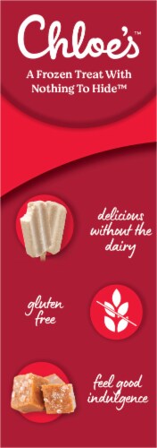 Chloe's Oatmilk Salted Caramel Dairy Free Frozen Dessert Pops Perspective: left