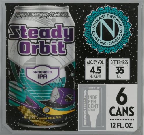 Ninkasi Brewing Company® Steady™ Orbit Grounded IPA Beer Perspective: left