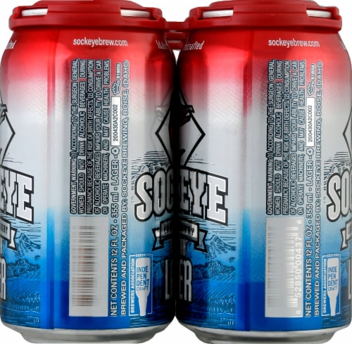 Sockeye Brewing Lonesome Larry Lager Beer Perspective: left