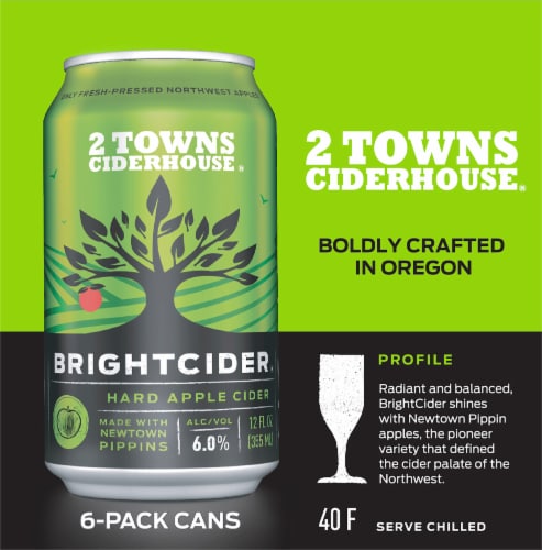 2 Towns Ciderhouse® Brightcider Hard Apple Cider Perspective: left