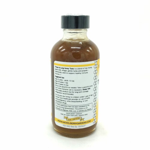 Mickelberry Gardens Throat & Lung Raw Honey Tonic Perspective: left