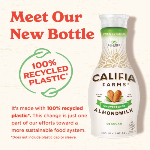 Califia Farms® Unsweetened Almond Milk Perspective: left